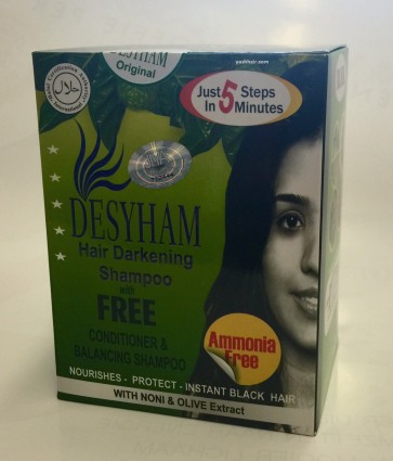 Desyham Hair color shampoo box black
