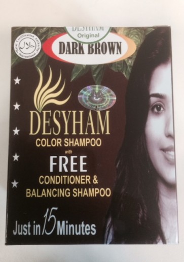 Desyham Hair color shampoo box dark brown