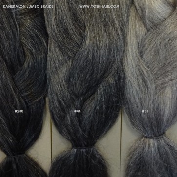 Kanekalon jumbo braids grijstinten