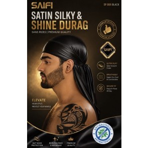 Satin Silky & Shine Durag Zwart